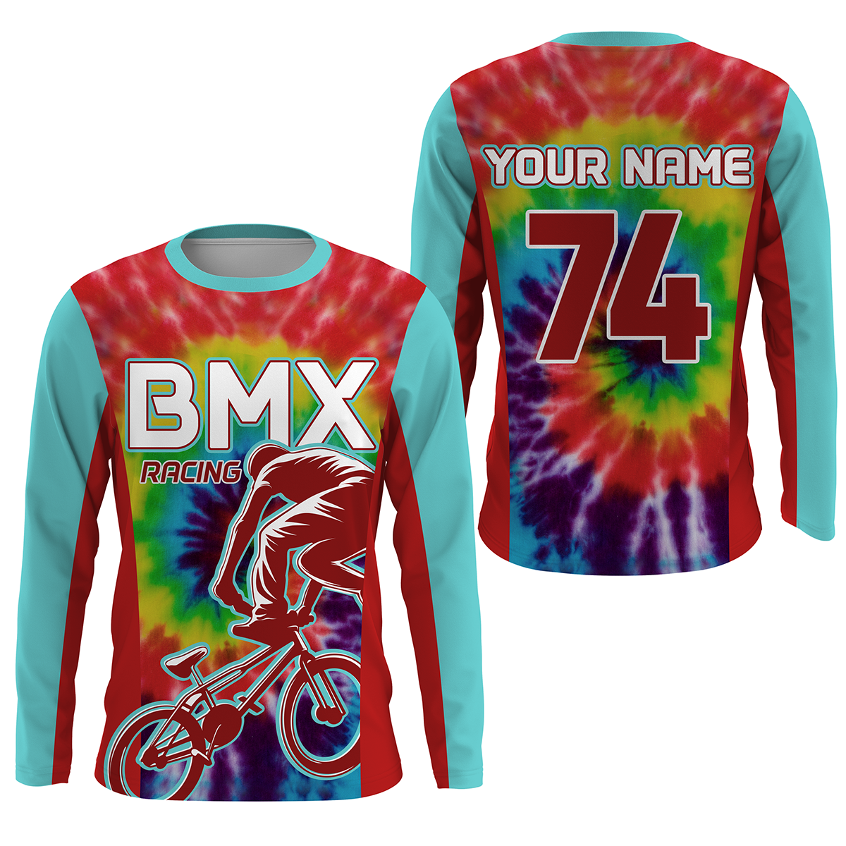 BMX racing jersey Custom Tie Dye shirts freestyle stunt riding Off-road Cycling adult&kid racewear| SLC40