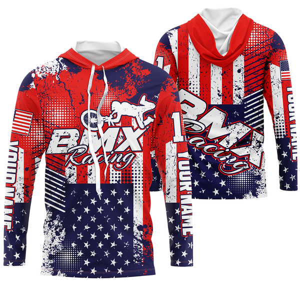 Patriotic BMX racing jersey personalized UPF30+ American rider shirt US off-road Cycling adult&kid| SLC15