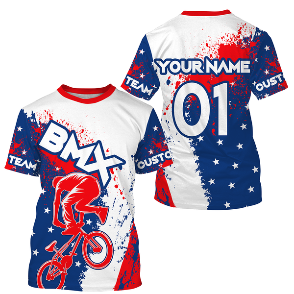 Patriotic BMX riding jersey Personalized UPF30+ US racewear extreme racing Cycling adult&kid gear| SLC23