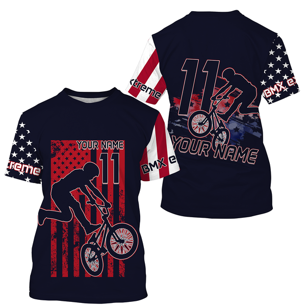 American BMX racing jersey custom patriotic UPF30+ Enduro MTB riding gear Adult&Kid Cycling Shirt| SLC30