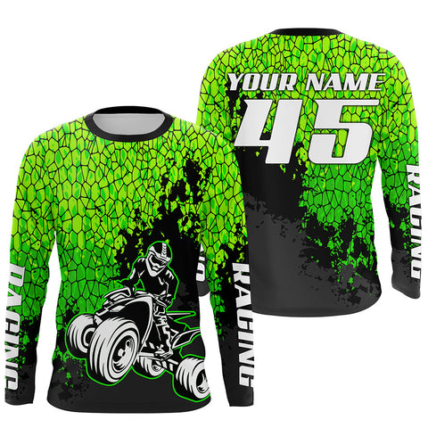 Personalized ATV Motocross Jersey Green UPF30+ Men Kid Quad Bike Shirt ATV MX Off-Road Riding Shirt PDT561