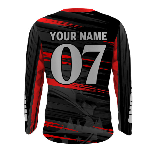 Custom Motocross Dad Jersey UPF30+ Red MX Racing Dirt Bike Shirt Motorcycle PDT495