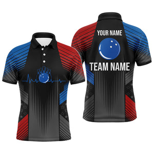 USA Bowling Shirt for Men Custom Bowling Team Jersey Men's Bowling Polo Shirt Bowling Gift BDT23