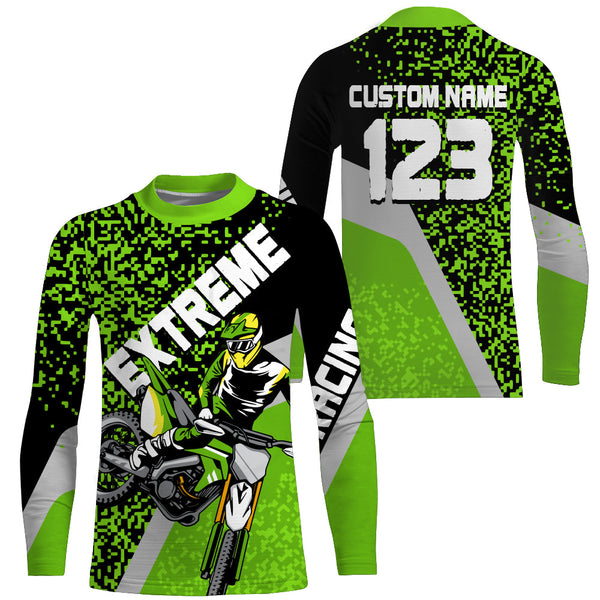 Custom Dirt Bike Jersey UPF30+ Blue Motocross Shirt Men Women Kid Xtreme MX SX Long Sleeve PDT506