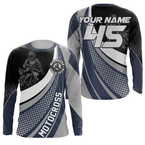 Work Less Ride More MX Jersey Men Women Kid UPF30+ Custom Dirt Bike Shirt Long Sleeve Motocross PDT474