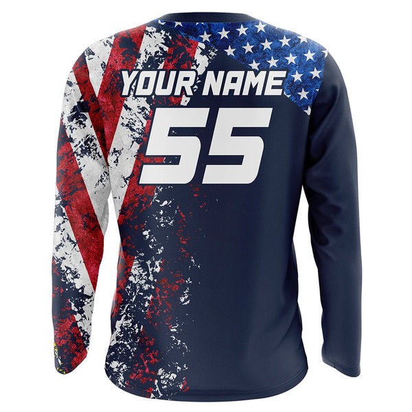 American Flag Motocross Jersey Kid Men Women UPF30+ Youth Dirt Bike Shirt Off-road Motorcycle Patriotic XM22