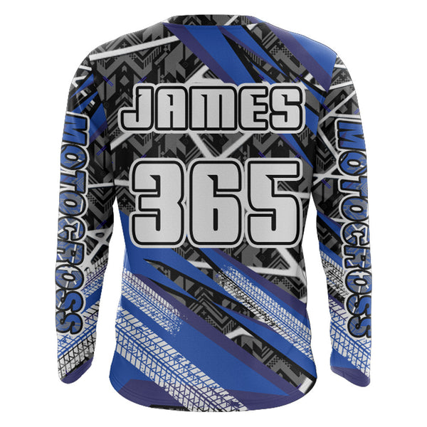 Blue ATV Motocross Racing Jersey Upf30+ ATV Quad Bike Shirt Kid Men ATV Quad Jersey MX28