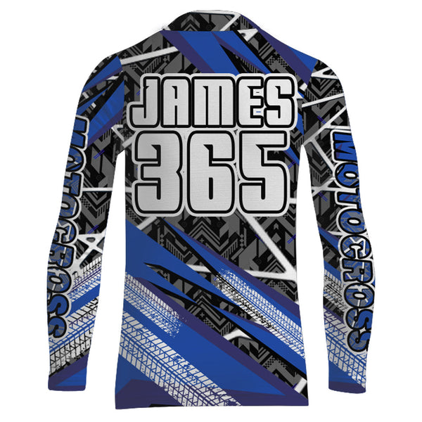 Blue ATV Motocross Racing Jersey Upf30+ ATV Quad Bike Shirt Kid Men ATV Quad Jersey MX28