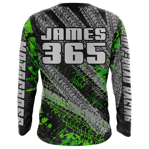 Kid Men Motocross Jersey Upf30+ Off-road Racing Jersey Dirt Bike Green Motorcycle Shirt XM242