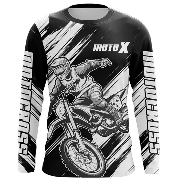 Motocross Racing Jersey Youth Men Kid Dirt Bike Shirt White Black Upf30+ Off-Road Jersey XM245