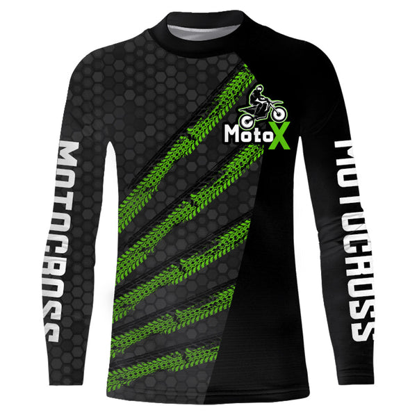 Motocross Racing Jersey Youth Green Upf30+ Kids Men Dirt Bike Shirt Motorcycle Riding Shirt XM206