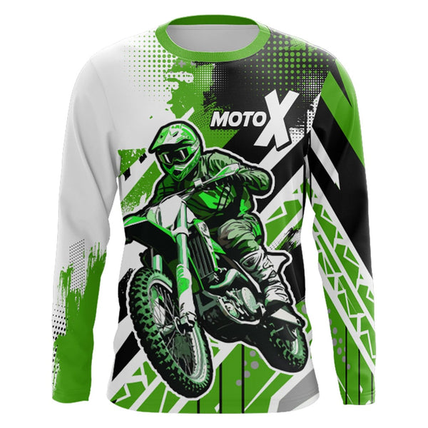 Motocross Racing Jersey Green Motox Upf30+ Dirt Bike Motorcycle Shirt Kid Men Off-road Youth XM141