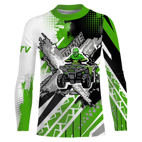 ATV Racing Jersey ATV Motocross Shirt Green Upf30+ ATV Quad Bike Shirt Men Women Kid MX24