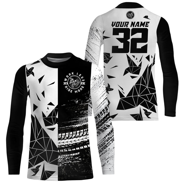 Custom Dirt Bike Racing Jersey UPF30+ Motocross Shirt for Men Women Kid  Work Less Ride More XM02