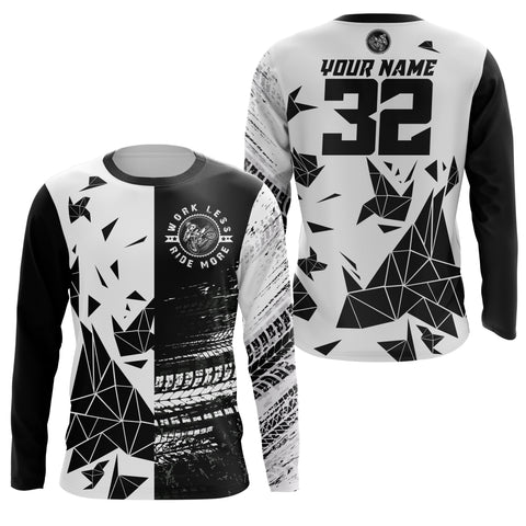 Custom Dirt Bike Racing Jersey UPF30+ Motocross Shirt for Men Women Kid  Work Less Ride More XM02