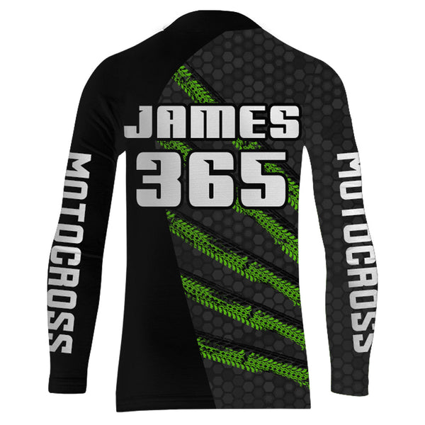 Custom ATV Riding Jersey Youth Upf30+ Quad Bike Shirt Men Kid ATV Racing Jersey Green MX48