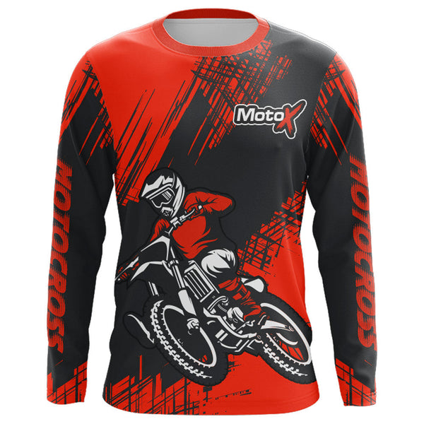 Red Motocross Racing Jersey Men Kid Upf30+ Dirt Bike Off-Road Shirt MX Racing Jersey XM192