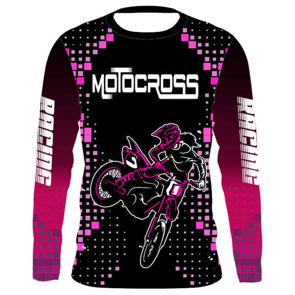 Women Motocross Jersey Pink Upf30+ Youth Dirt Bike Racing Girl Off-Road Shirt Motorcycle Jersey XM196