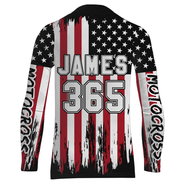 American Flag Motocross Racing Jersey Kid Women Men UPF30+ Dirt Bike Off-Road Shirt Patriotic XM96