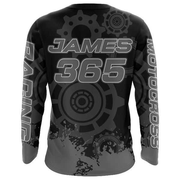 Motocross Racing Jersey Men Kid UPF30+ Grey Dirt Bike Riding Jersey MX Off-Road Shirt XM227