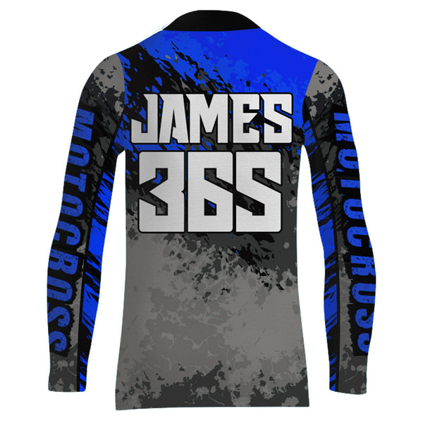 Custom ATV Motocross Jersey Blue Upf30+ Quad Bike Off-Road Jersey Men Kid ATV Riding MX61