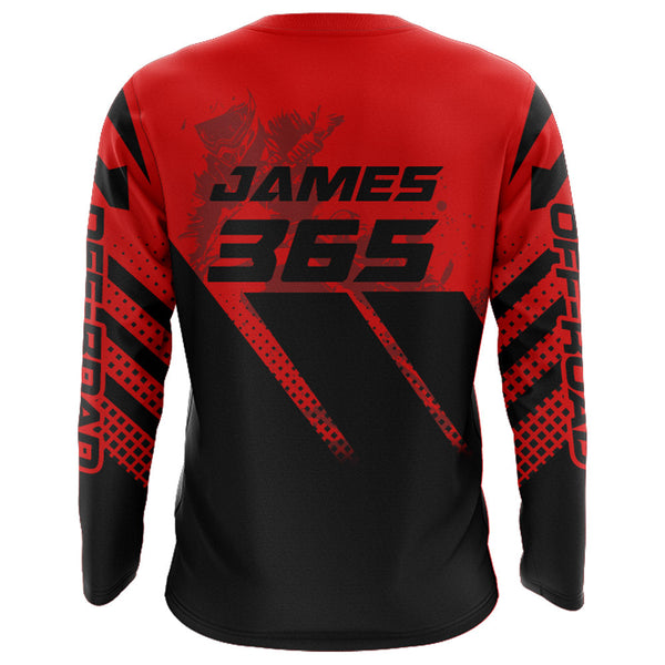 Motocross MX Racing Jersey Men Kid Women UPF30+ Red Off-road Dirt Bike Riding Shirt XM233