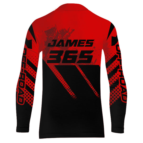 Motocross MX Racing Jersey Men Kid Women UPF30+ Red Off-road Dirt Bike Riding Shirt XM233