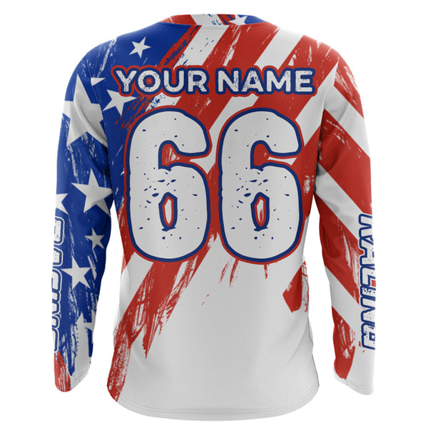 ATV Motocross Jersey American Flag Upf30+ ATV Quad Bike Shirt Men Kid ATV Racing Jersey MX30