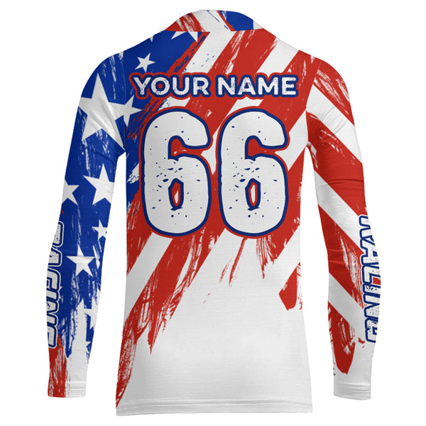 ATV Motocross Jersey American Flag Upf30+ ATV Quad Bike Shirt Men Kid ATV Racing Jersey MX30