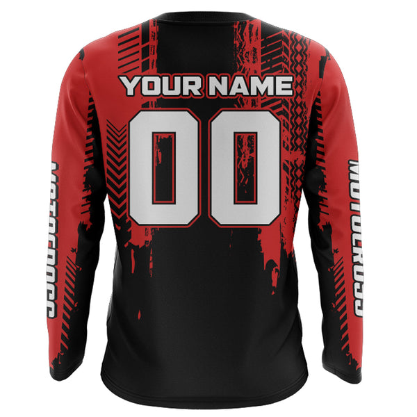 ATV Motocross Racing Jersey Red Upf30+ Quad Bike Shirt Kid Men ATV Jersey Riding Shirt MX33