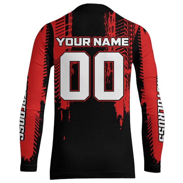 ATV Motocross Racing Jersey Red Upf30+ Quad Bike Shirt Kid Men ATV Jersey Riding Shirt MX33