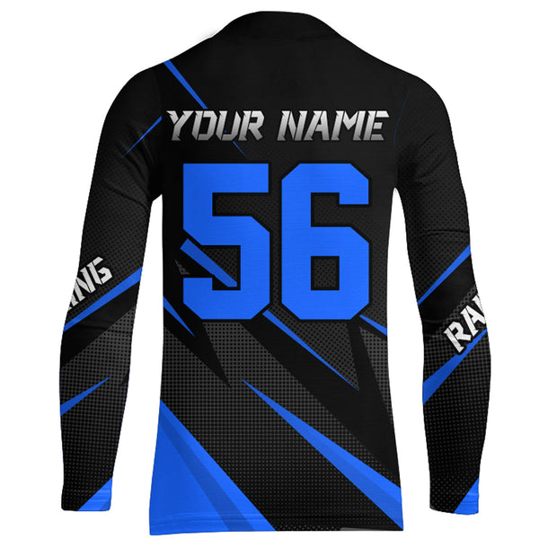 Motocross Racing Jersey Blue Men Kid Upf30+ Dirt Bike Shirt Off-Road Racing Jersey XM248-B