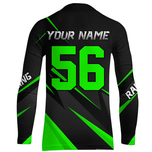 Motocross Racing Jersey Green Men Kid Upf30+ Dirt Bike Shirt Off-Road Racing Jersey XM248-G