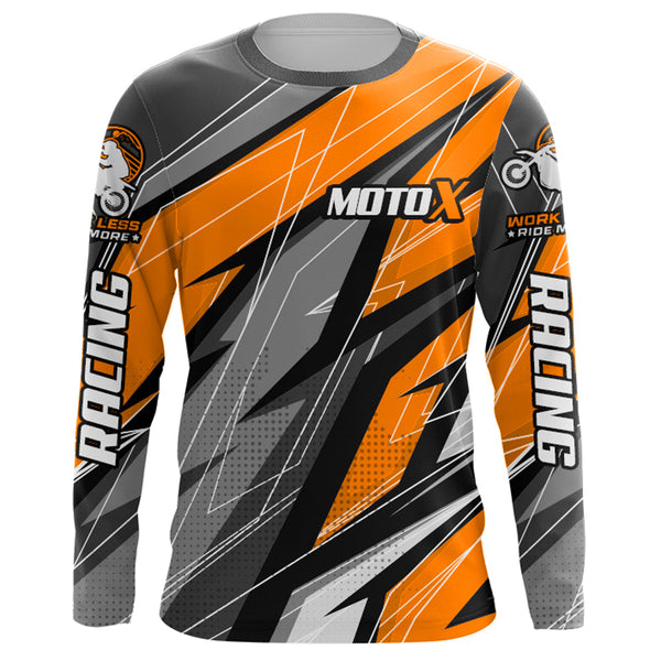 Orange Motocross Racing Jersey Kid Women Men Upf30+ Dirt Bike Shirt Off-Road Riding XM249