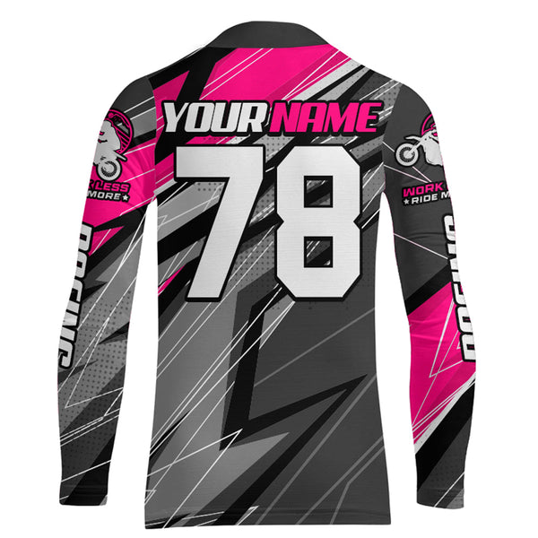 Pink Motocross Racing Jersey Kid Women Men Dirt Bike Shirt Upf30+ Off-Road Racing Shirt XM249