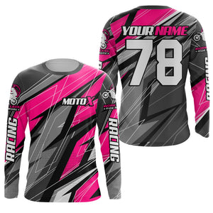 Pink Motocross Racing Jersey Kid Women Men Dirt Bike Shirt Upf30+ Off-Road Racing Shirt XM249