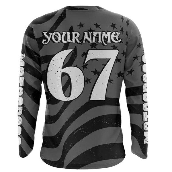 Motocross Racing Jersey UPF30+ Dirt Bike Shirt Kids Mens Off-Road Jersey Grey Motox XM133