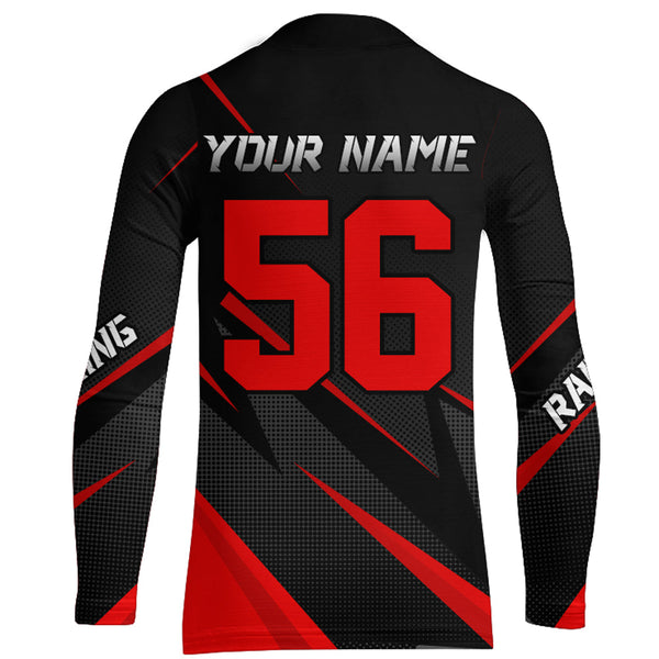 Custom Motocross Jersey Red Youth Men Kid UPF30+ Dirt Bike Shirt Motorcycle Shirt XM217