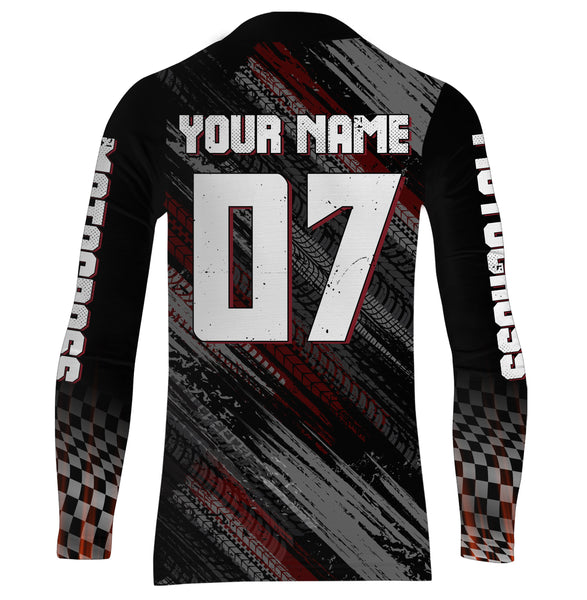 Custom ATV Riding Jersey Youth Upf30+ American Flag Quad Bike Shirt Men Kid ATV Racing MX47