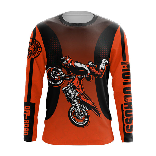 Custom Motocross Jersey Orange UPF30+ Dirt Bike Jersey MX Racing Adult&Kid Off-Road Shirt XM09