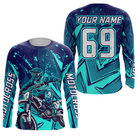 Motocross Racing Jersey UPF30+ Youth Dirt Bike Shirt Men Women Kid Off-Road Motorcycle XM93