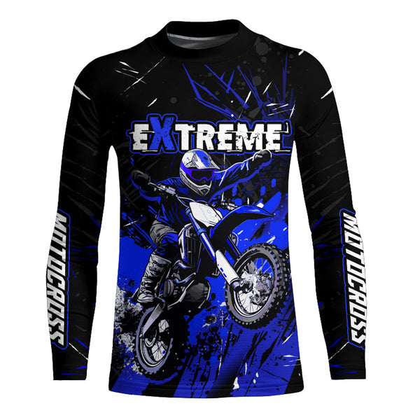 Jersey Custom Motocross UPF30+ Blue Dirt Bike Racing Jersey Men Women Kid Motorcycle Shirt XM20