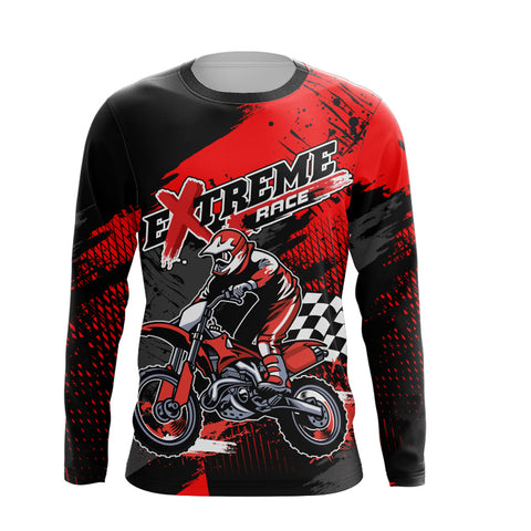 Red Motocross Jersey Men Kid UPF30+ Custom Dirt Bike Shirt Extreme MX Off-Road Jersey Motorcycle XM26