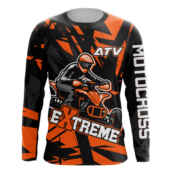 ATV Motocross Racing Jersey UPF30+ ATV Quad Bike Shirt Men Kid Off-road Jersey Orange MX60