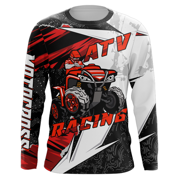 ATV Motocross Racing Jersey Youth Upf30+ Quad Bike Black Red ATV Racing Jersey Motorcycle MX17