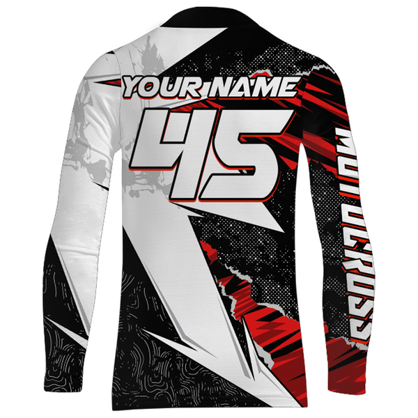 ATV Motocross Racing Jersey Youth Upf30+ Quad Bike Black Red ATV Racing Jersey Motorcycle MX17