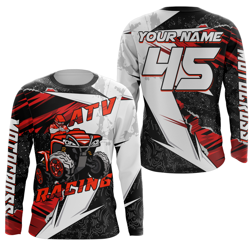 ATV Motocross Racing Jersey Youth Upf30+ Quad Bike Black Red ATV Racing Jersey Motorcycle MX17