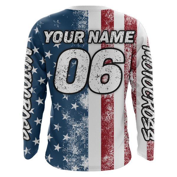 ATV Racing Jersey Youth Upf30+ American Flag Quad Bike Shirt Men Kid ATV Racing Jersey MX19