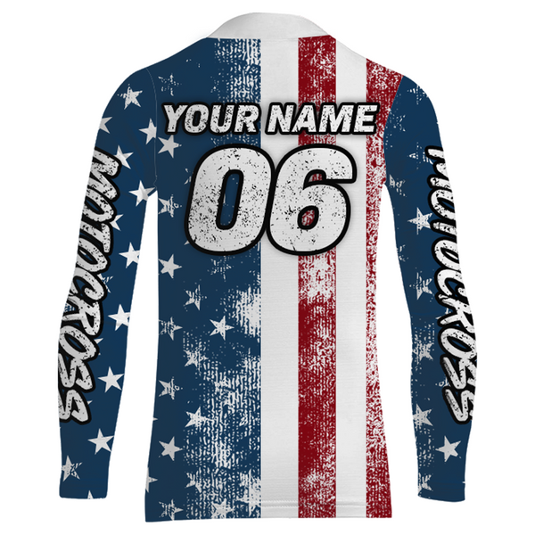 ATV Racing Jersey Youth Upf30+ American Flag Quad Bike Shirt Men Kid ATV Racing Jersey MX19