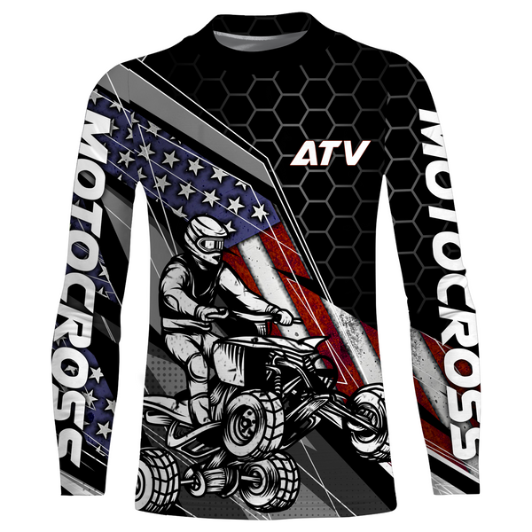 ATV Motocross Jersey Upf30+ ATV Quad Bike Shirt Men Kid American Flag ATV Racing Jersey MX29